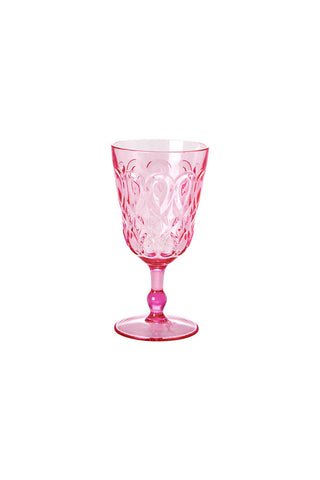 Cutout of the Pretty Embossed Pink Wine Glass.