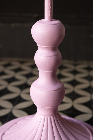 Detail shot of the base of the Pretty Pink Parrot Floor Lamp with Shade.