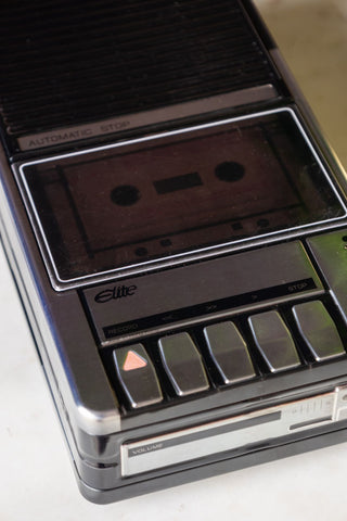 Detail shot of the Retro Cassette Recorder Storage Tin with the lid on.