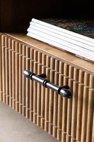 Close-up of the handle on the Ribbed TV Unit.