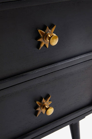 Close-up of the drawer handles on the Ringo Bedside Table.