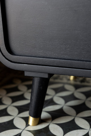 Close-up of the leg and base of the Ringo Bedside Table.