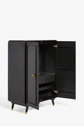 Cutout of the Ringo Drinks Cabinet seen from a side angle with the doors open.