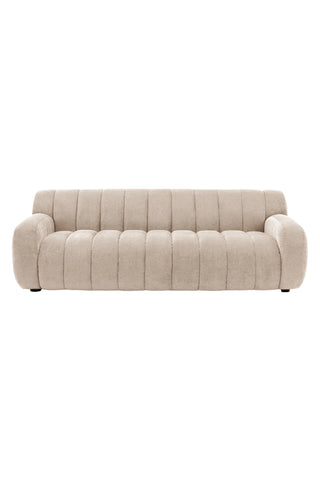 Cutout of the Cream Roll Back 3-Seater Sofa on a white background.