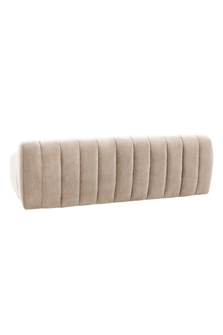 Cutout of the Cream Roll Back 3-Seater Sofa seen from the back.