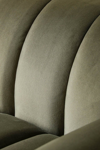 Detail shot of the Moss Green Roll Back 3-Seater Sofa.