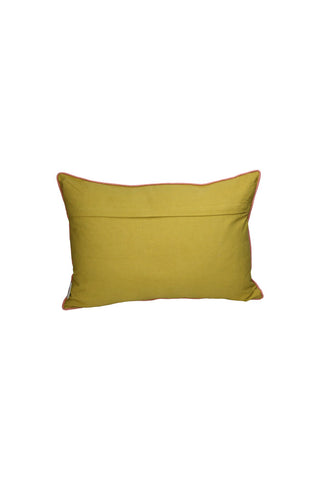 Cutout of the reverse side of the Saluti Cushion on a white background.