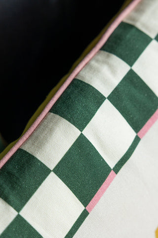 Close-up of the pattern on the Saluti Cushion.