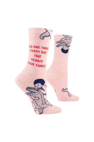 The Scares Your Family Crew Socks on a white background.