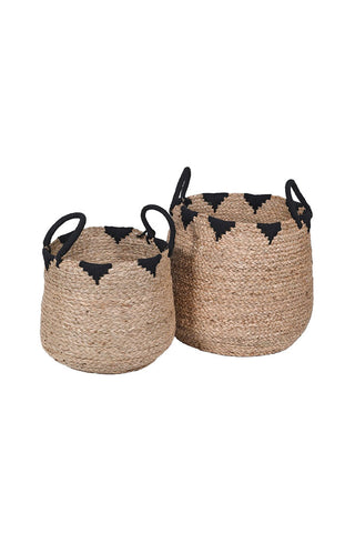 Cutout of the Set Of 2 Seagrass Baskets on a white background.