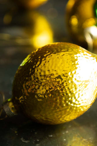 Side view of the yellow christmas tree decoration