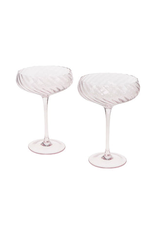 Cutout image of the Set of 2 Scalloped Coupe Cocktail Glasses.