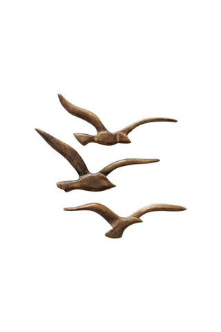 Cutout of the Set of 3 Birds Wall Ornament on a white background.