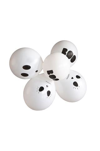 Cutout of the Set of 5 Halloween Balloons on a white background.