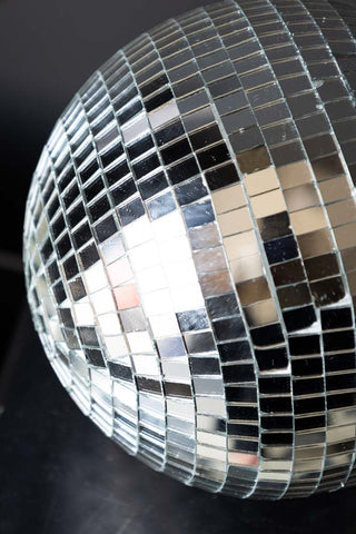 Close-up of the Silver Disco Ball - 20cm.