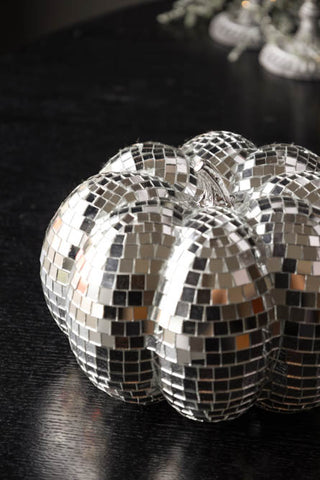 Silver Disco Pumpkin Decoration