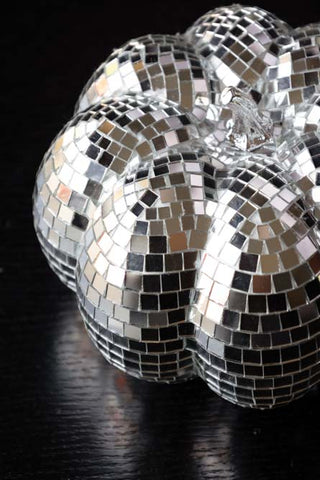 Silver Disco Pumpkin Decoration