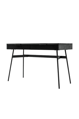 Sleek Black Desk With Two Drawers