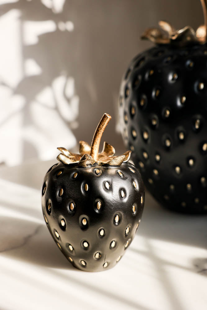 Small Black & Gold Strawberry Ornament | Rockett St George