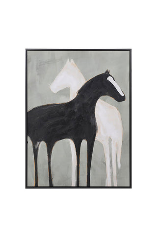 Cutout of the Stallion Shadow Canvas Art Print on a white background.