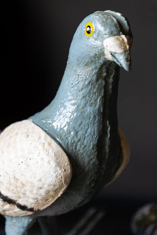 Close-up of the Quirky Pigeon Ornament.