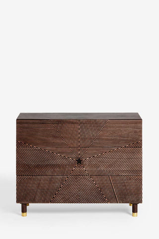 The Starburst Chest Of Drawers on a white background, seen slightly from above.