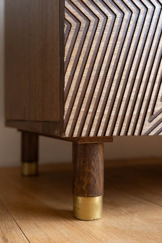 Close-up of the legs of the Starburst TV Unit.