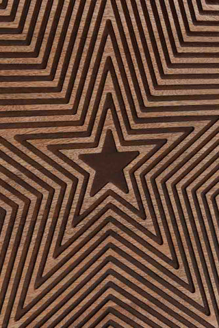 Detail shot of the star design on the Starburst TV Unit.