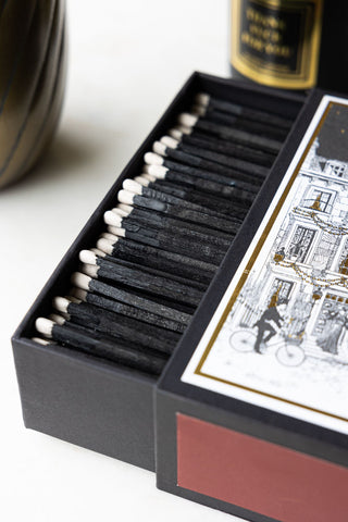 Close-up of the Starry Night Giant Luxury Matchbox open, revealing the matches inside.