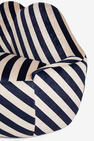 Close-up of the Stripe Lips Sofa on a white background.