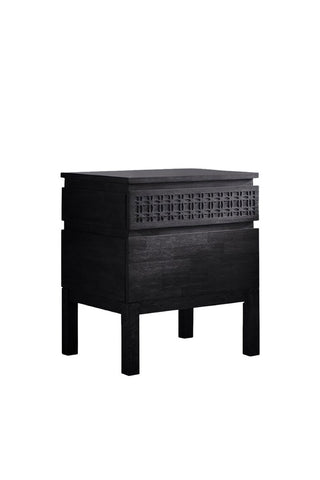 Cutout of the Stylish Mango Wood 2-Drawer Bedside Table on a white background.