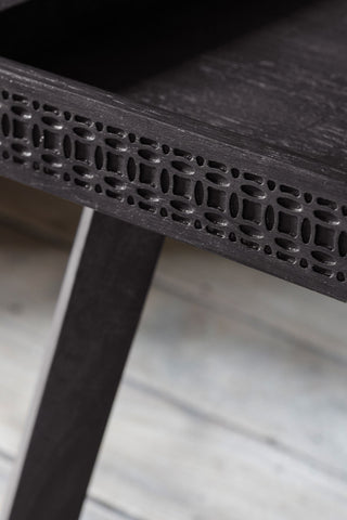 Detail shot of the design on the Stylish Mango Wood Console Table.