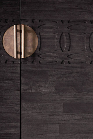 Detail shot of the Stylish Mango Wood Drinks Cabinet.