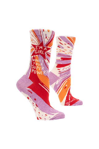 The Superpower Womens Socks on a white background.