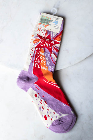 The Superpower Womens Socks displayed on a white background.