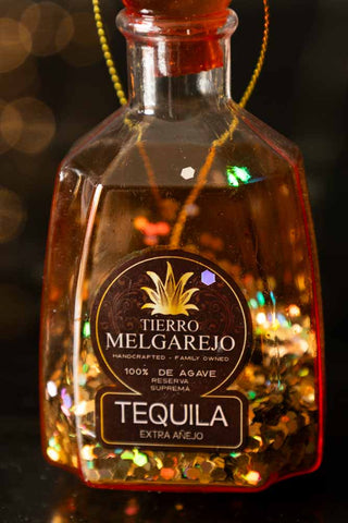 Close-up of the Tequila Christmas Tree Decoration.