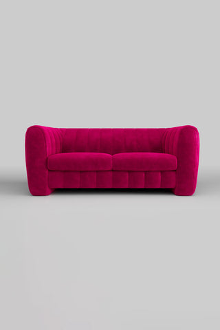 The Bowie Large Sofa In Luxe Kneedlecord Velvet Harry's Pink on a plain background, seen from the front.