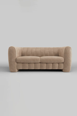 The Bowie Large Sofa In Luxe Kneedlecord Velvet Natural Whisper on a plain background, seen from the front.