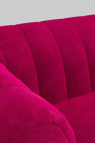 Close-up of the fabric on The Bowie Medium Sofa In Luxe Kneedlecord Velvet Harry's Pink.