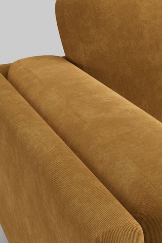 Detail shot of The Grace Large Sofa In Luxe Kneedlecord Velvet Golden Glow.