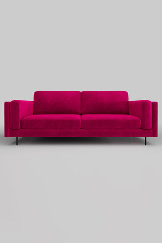 The Grace Large Sofa In Luxe Kneedlecord Velvet Harry's Pink on a plain background, seen from the front.