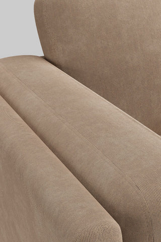 Detail shot of the fabric on The Grace Large Sofa In Luxe Kneedlecord Velvet Natural Whisper.