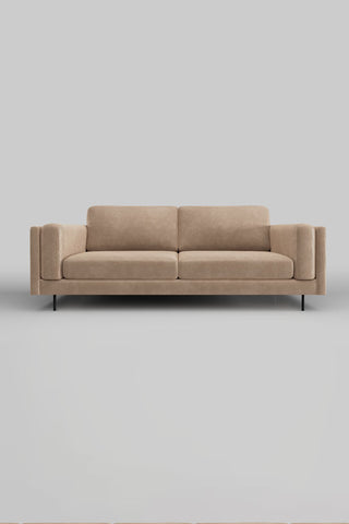 The Grace Large Sofa In Luxe Kneedlecord Velvet Natural Whisper on a plain background, seen from the front.