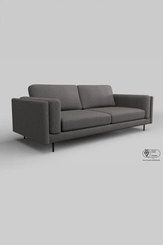 The Grace Large Sofa In Timeless Texture Black Bean on a plain background, seen from a side angle.