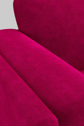 Detail shot of the fabric of The Grace Love Seat In Luxe Kneedlecord Velvet Harry's Pink.
