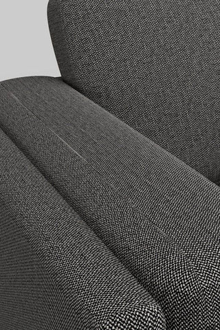 Detail shot of the fabric on The Grace Love Seat In Timeless Texture Black Bean.