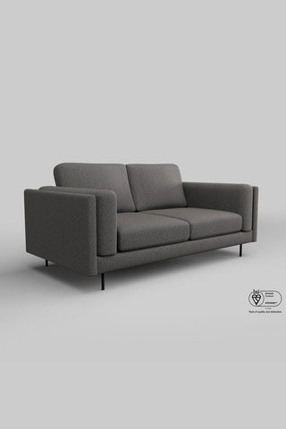 The Grace Medium Sofa In Timeless Texture Black Bean on a plain background, seen from a side angle.