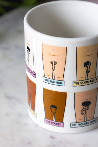 Close-up of the designs on The Penis Mug.