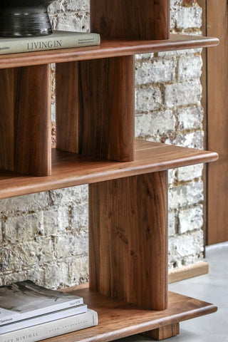 Close-up of the Large Freestanding Tiered Display Shelves.