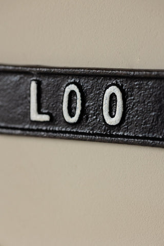 Detail shot of the Toilet Door Hanging Sign.